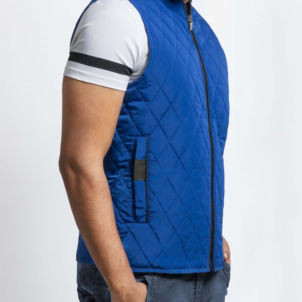 OLGYN Mens Blue Quilted Vest - Picture 3 of 4